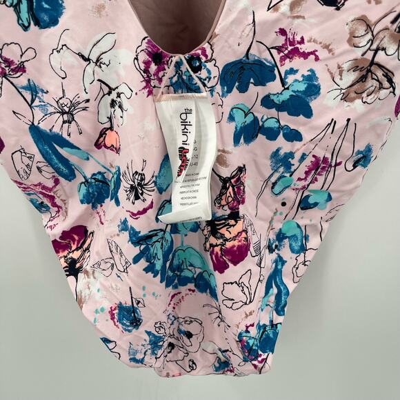 THE BIKINI LAB Swimsuit Size Large Reversible One Piece Floral Solid Beach NWT - Picture 13 of 16